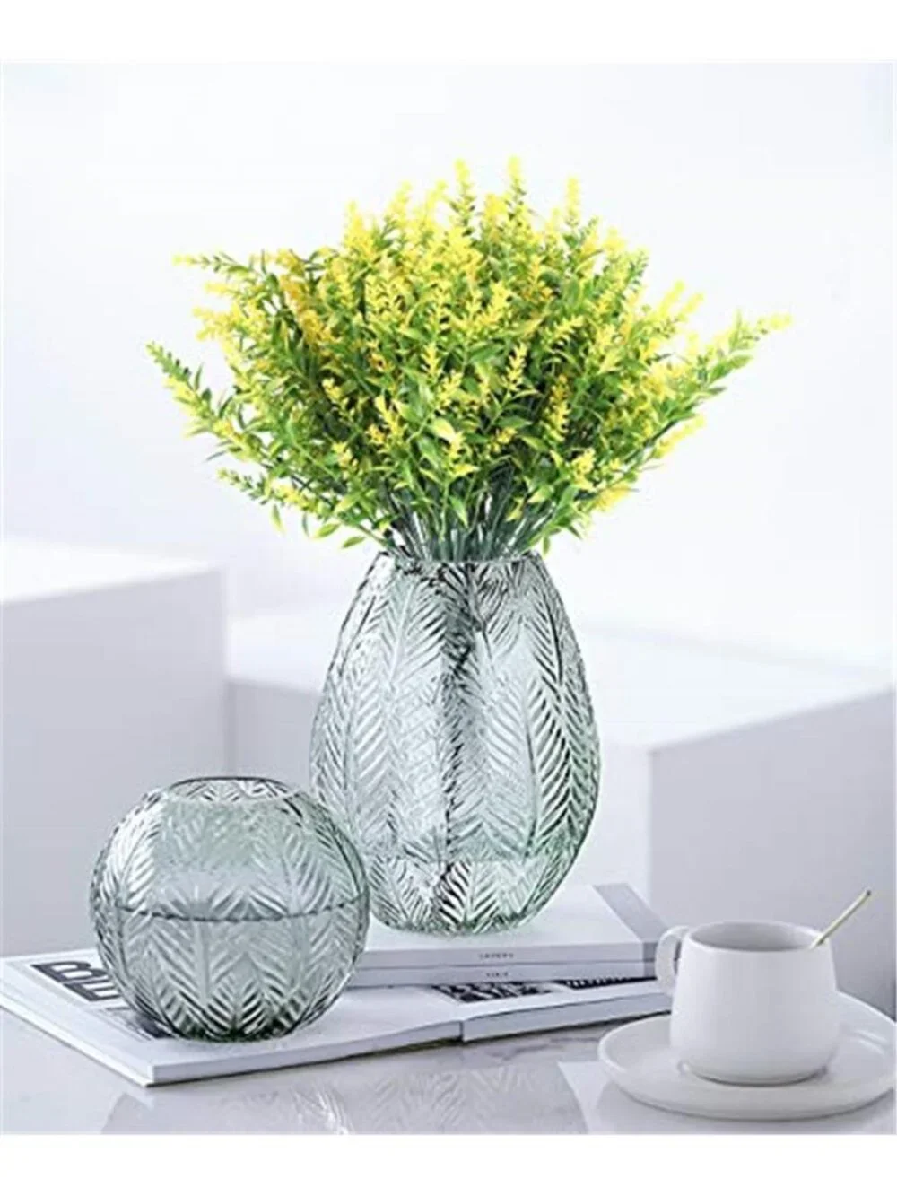 Artificial Lavender Flowers UV Resistant Faux Outdoor Plants Garden Decor
